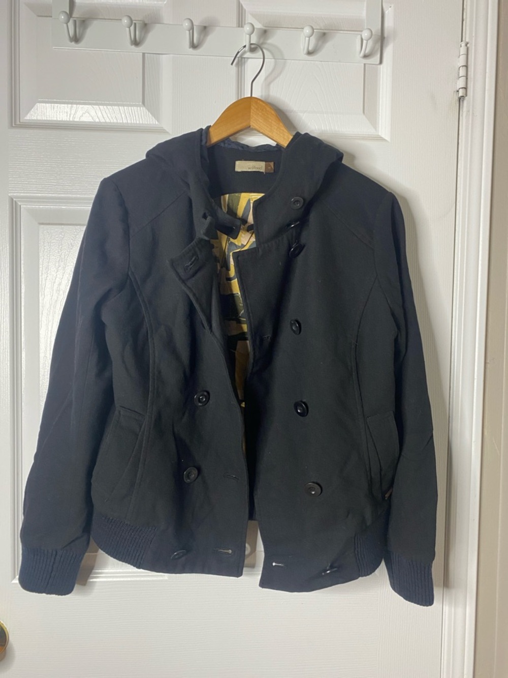 Wilfred Black Hooded Double-Breasted Bomber Jacket #9